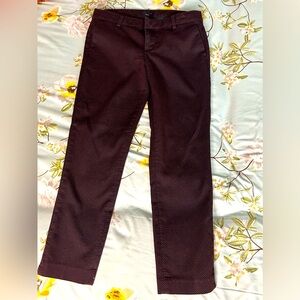 Tommy Hilfiger size 4 dress pants, navy blue with tiny red dots.